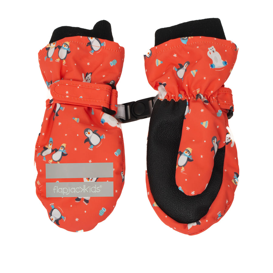 FlapJackKids - Water Rplnt SkiMittens Skating Penguin 4-6Y+ Water Repellent Ski Mittens - Skating Penguin 990006502014