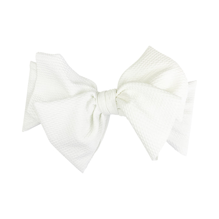 Baby Wisp - Giant Lana Bow Headband - White - 3M+ Lana Bow - Textured Headband with Giant Bow - White - 3M+ 876251005893