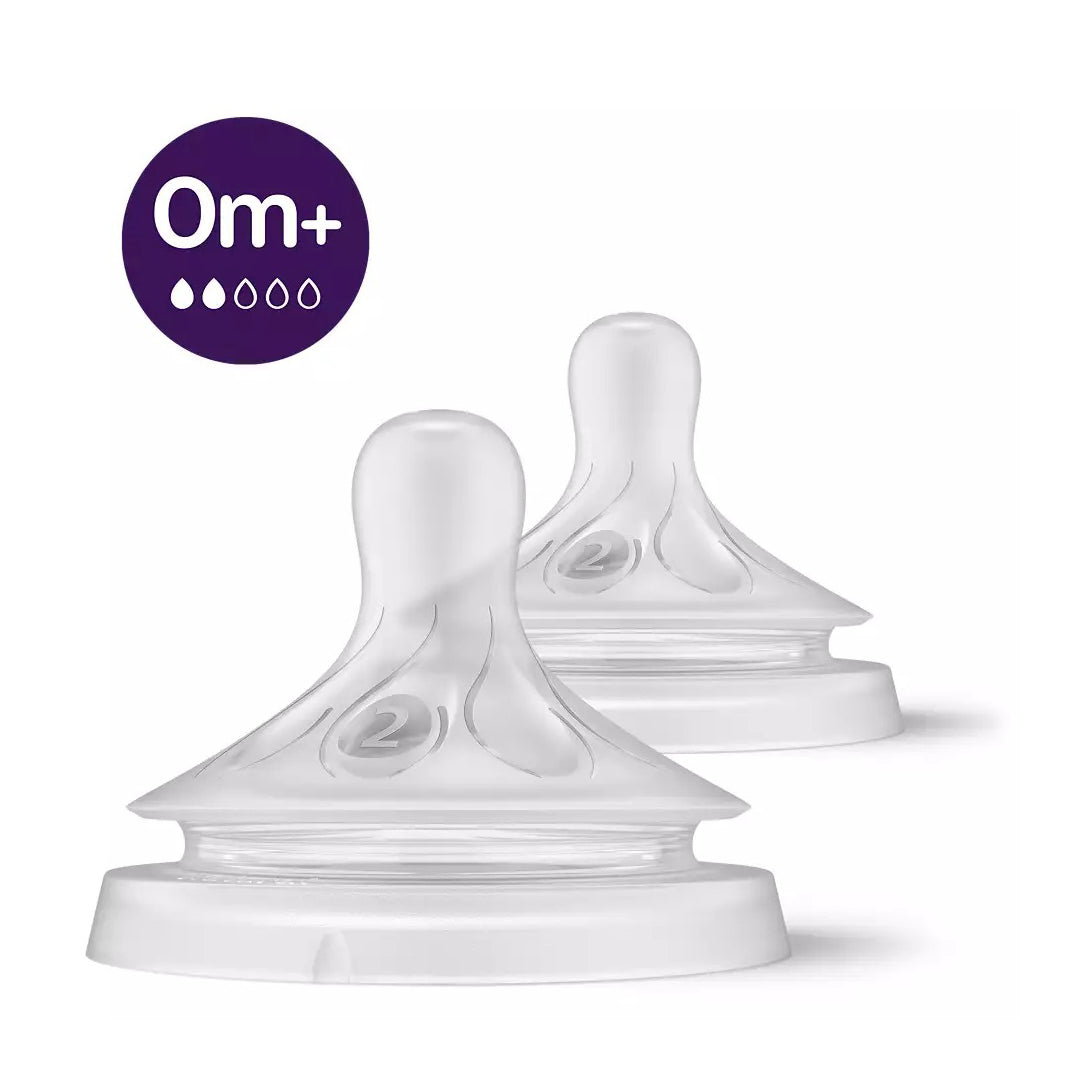 Philips Avent - NaturalResponse Nipple 2 -0M+ 2pk R SCF65123 Natural Response Nipple Flow 2 - 0M+ - 2 pack 075020093103