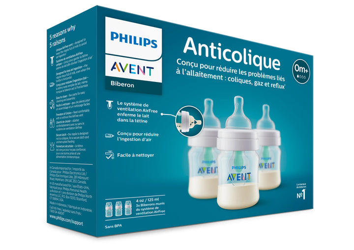 Anti-colic Baby Bottle with AirFree Vent - 4oz - 3 pack