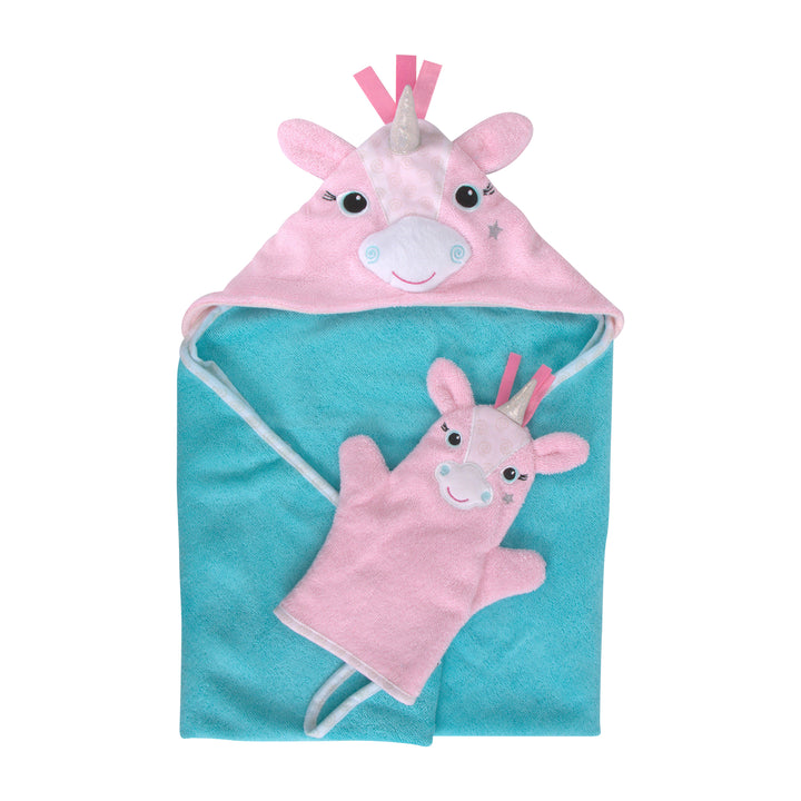 Baby Snow Terry Hooded Bath Towel - Allie Alicorn