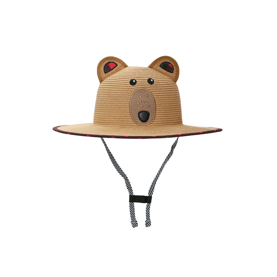 FlapJackKids - Kids' Lifeguard Straw Hat - Bear - L (4-6) Kids Lifeguard Straw Hat - Bear 873874008508