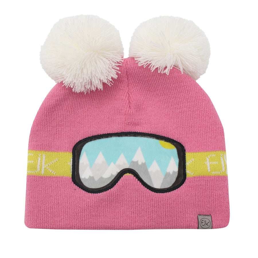 d - FlapJackKids - Knitted Toque Ski Goggles Pink MediumLrg Knitted Toque Ski Goggles Pink Med/Lrg 873874007891