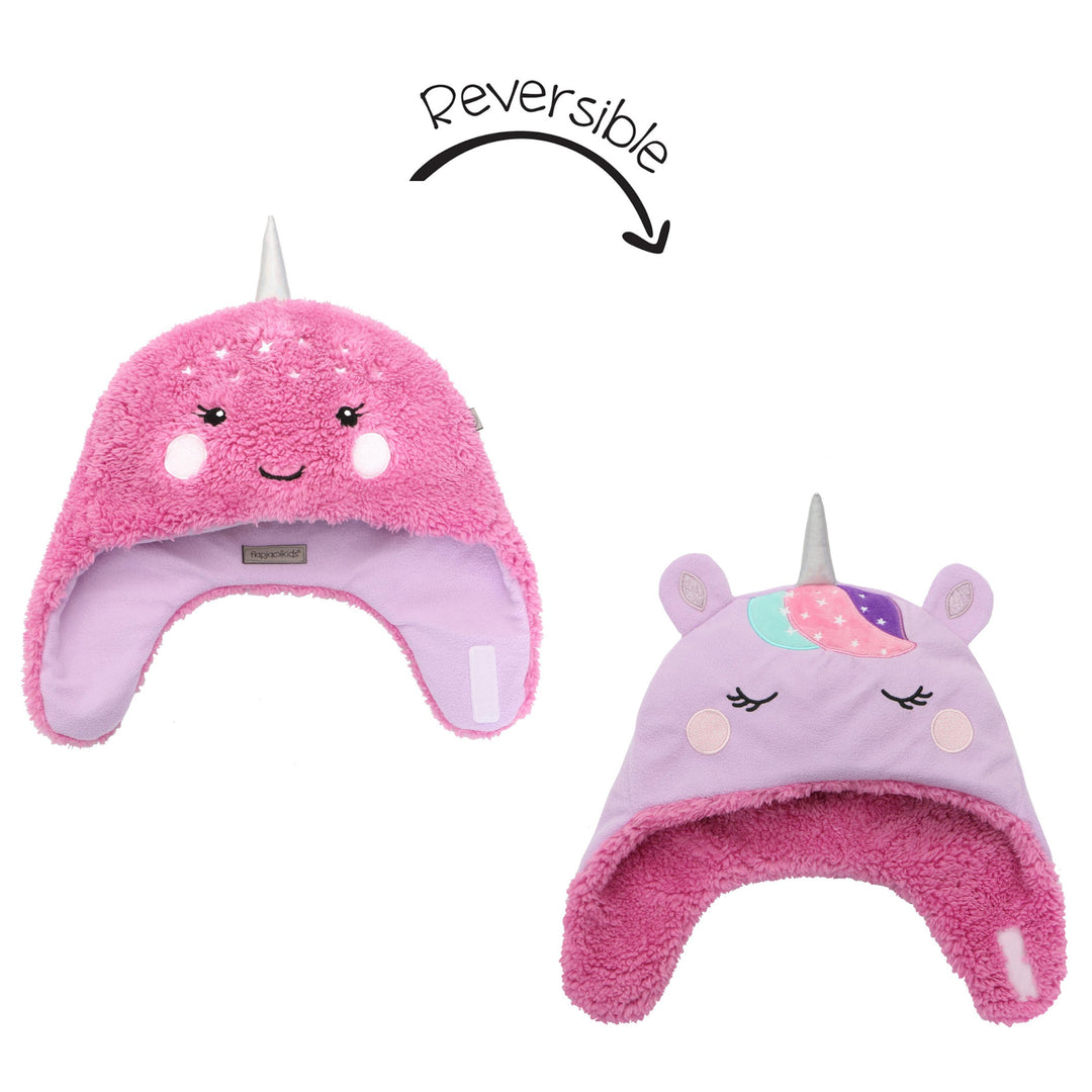 FlapJackKids -Reversible Sherpa Hat UnicornNarwhal  L (4-6Y) Reversible Sherpa Hat - Unicorn/Narwhal 873874006986