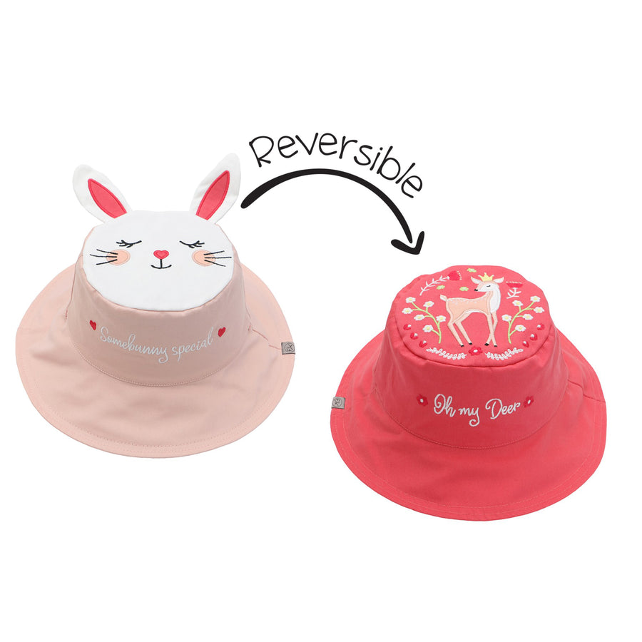 FlapJackKids - Kids' Sun Hat - BunnyDeer - S (6-24M) Kids UPF50+ Sun Hat - Bunny/Deer 873874008171