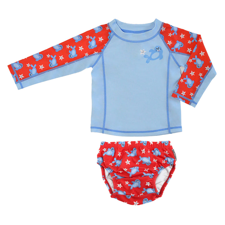 Rashguard Top + Swim Diaper 2pc Set