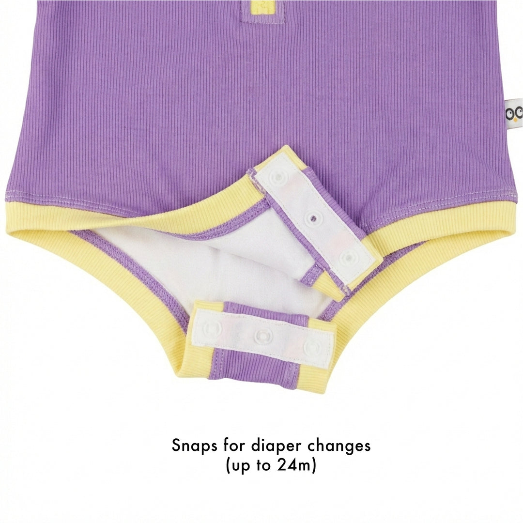 Girls Short Sleeve 1pc Solid Swimsuit