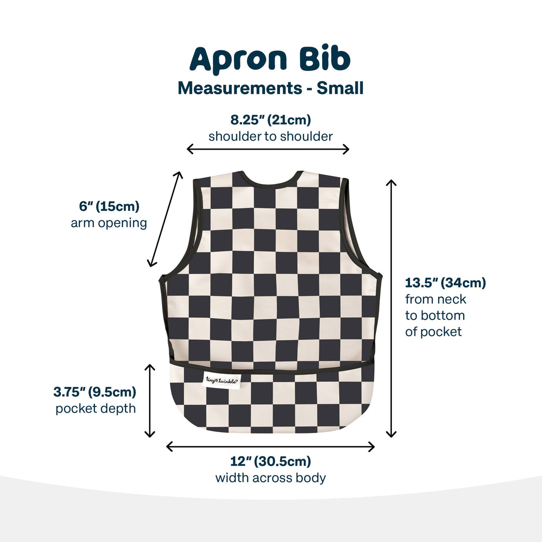 Mess-proof Apron Bib - Black Checkers