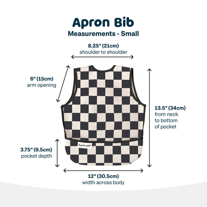 Mess-proof Apron Bib - Black Checkers