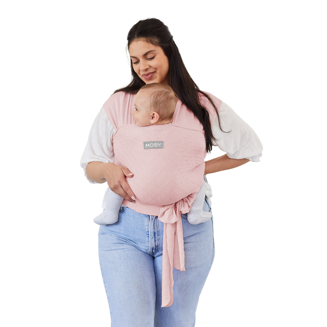 Easy Wrap Baby Carrier in Rose Quartz Eyelet