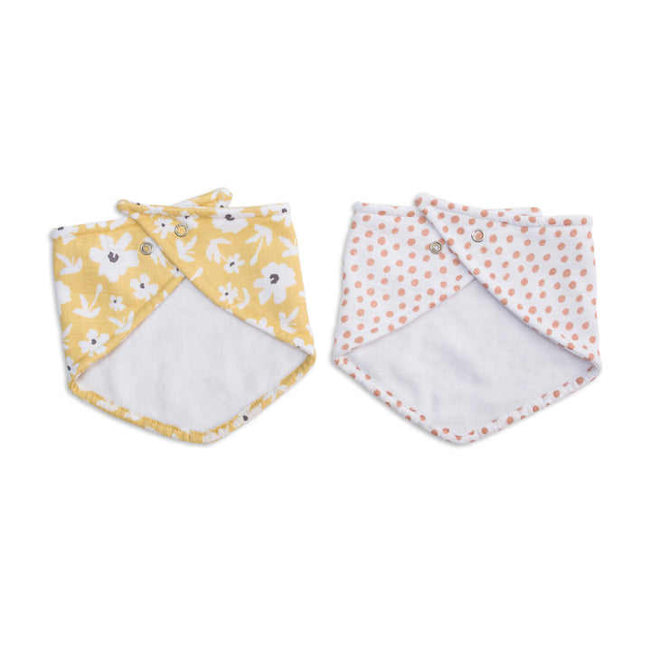 Bandana Bibs - 2 pack - Boho - Wildflowers + Dots