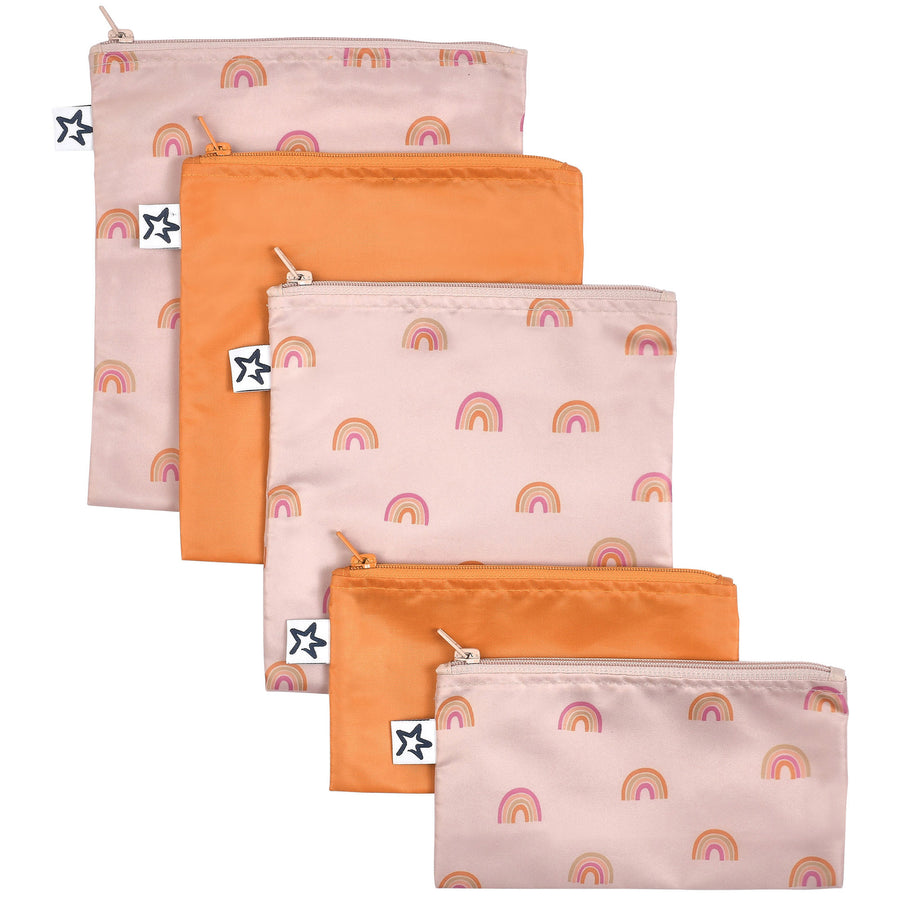 Tiny Twinkle - Snack Bag 5 Pack - Boho Rainbow Reusable Snack Bags 5 Pack - Boho Rainbow 810027534583