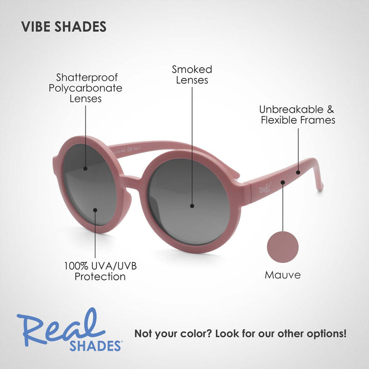 Vibe Unbreakable UV  Fashion Sunglasses, Mauve