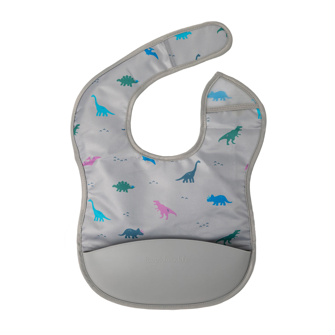 Tiny Twinkle - Silicone Pocket Bib - Dinosaur 6M+ Mess-proof Silicone Pocket Bib - Dinosaur 810027531667