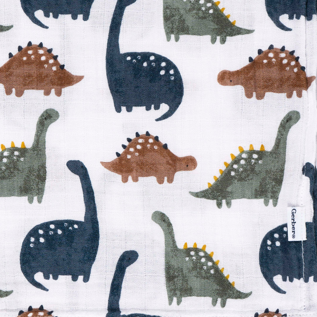 2 Pack Muslin Blanket - Dino Time