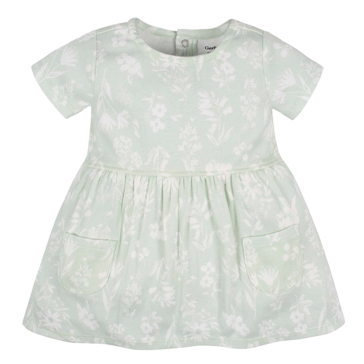 d - Gerber - OP2222 - 1 Pack Dress - Wildflower - 0-3M Gerber 1-Pack Baby Girl WildflowerDress w/Pockets 013618355912