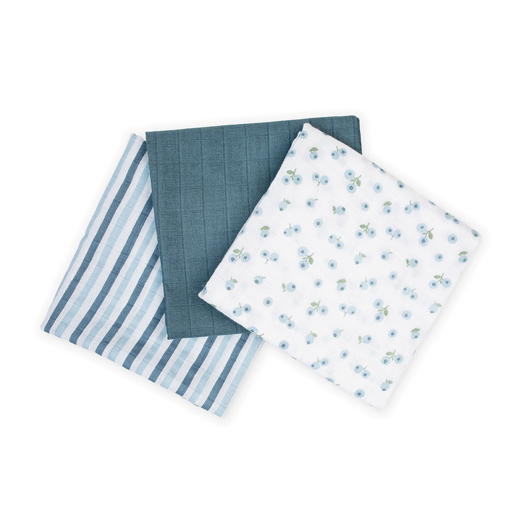 Cotton Receiving Blankets - 3 pack - Blueberries