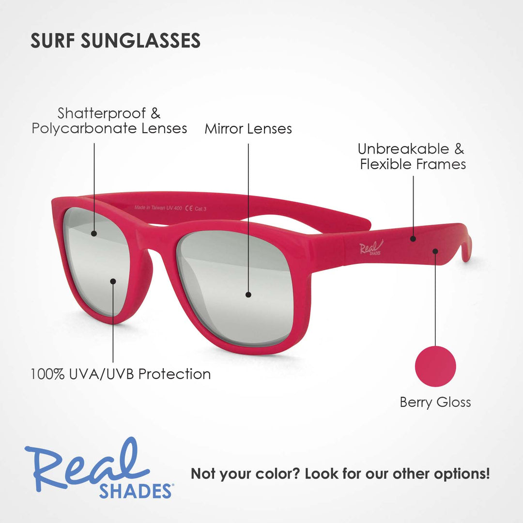Surf Unbreakable UV  Iconic Sunglasses, Berry Gloss
