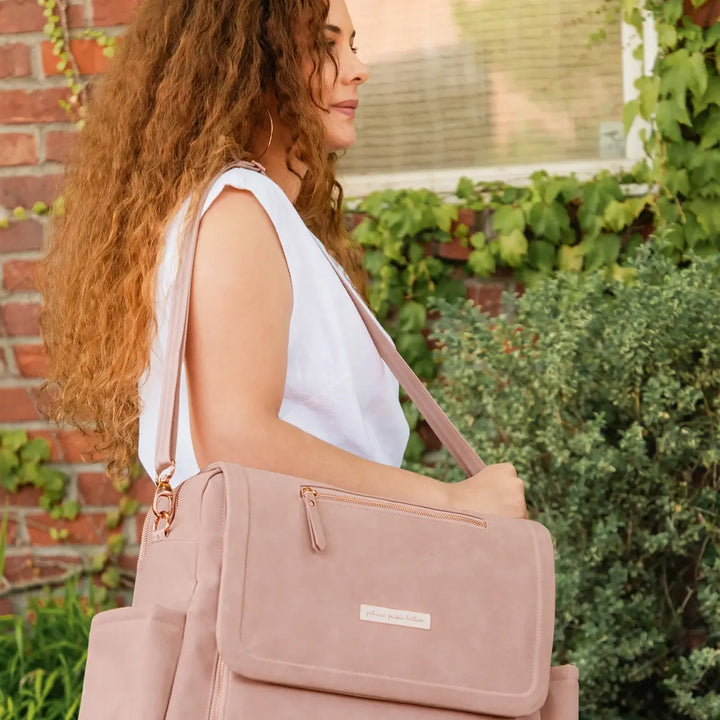 Boxy Backpack Deluxe Diaper Bag in Toffee Rose