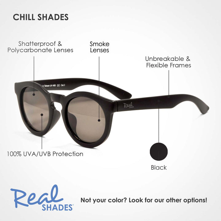 Chill Unbreakable UV  Fashion Sunglasses, Black