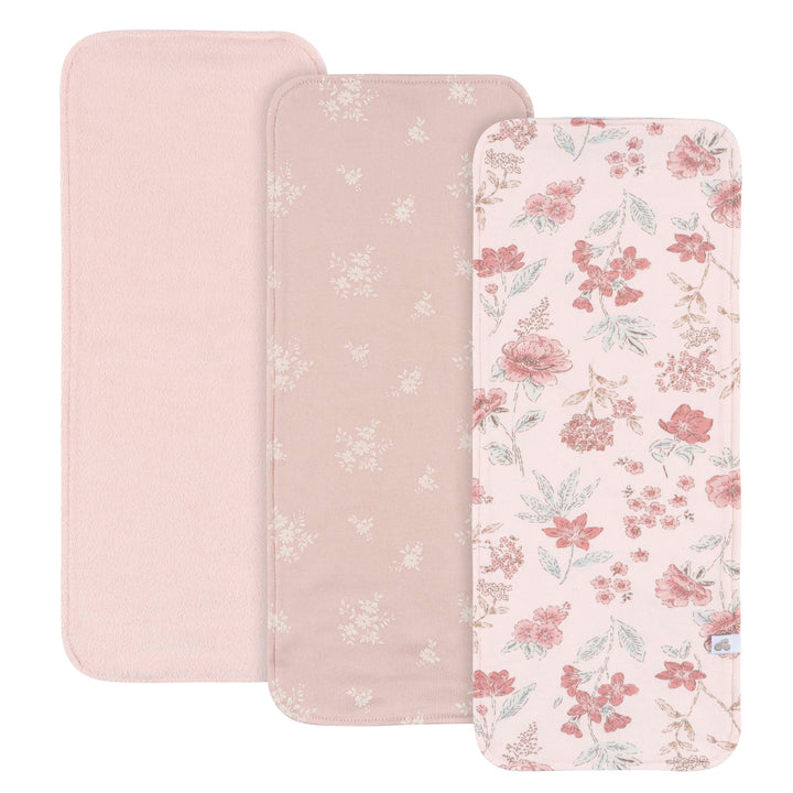 Just Born - OP2401 - 3pk Burpcloths - Pink Just Born by Gerber Baby Girl 3-Pack Burpcloths - PINK 032633138256