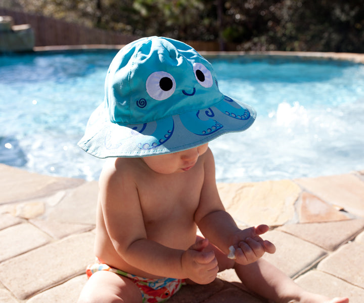 UPF50+ Baby Sun Hat - Octopus