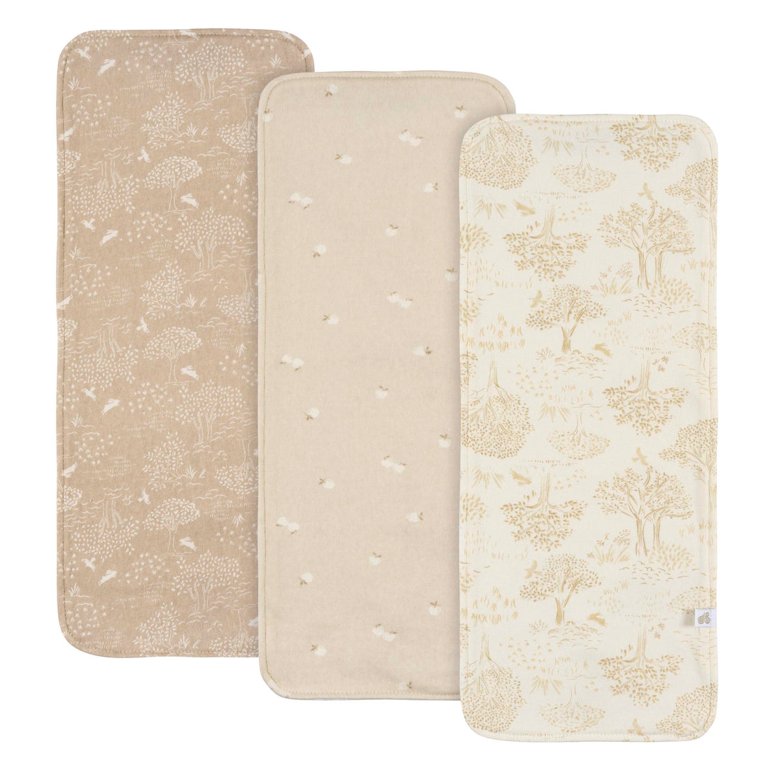 Just Born - OP2401 - 3pk Burpcloths - Tan Just Born by Gerber Baby Neutral 3-Pack Burplcoths - TAN 032633138263