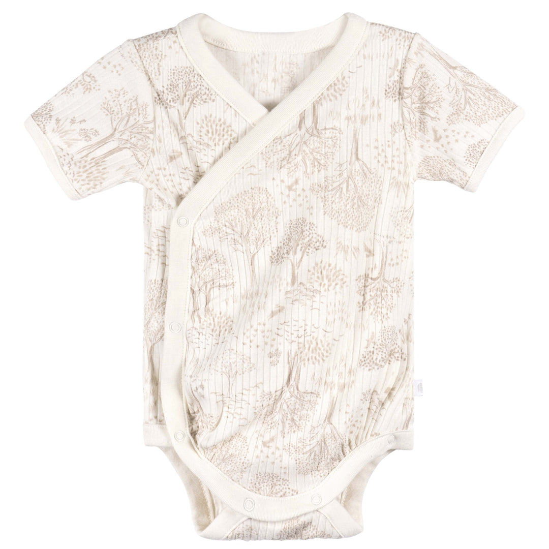 Just Born by Gerber Baby Neutral 3-Pack Kimono Bodysuits - TAN