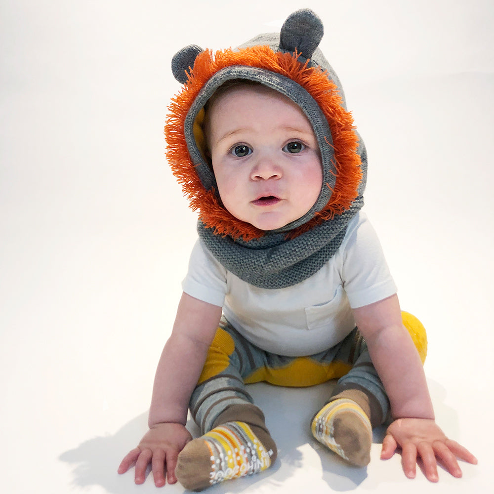 BabyToddler Knit Balaclava Hat - Leo the Lion