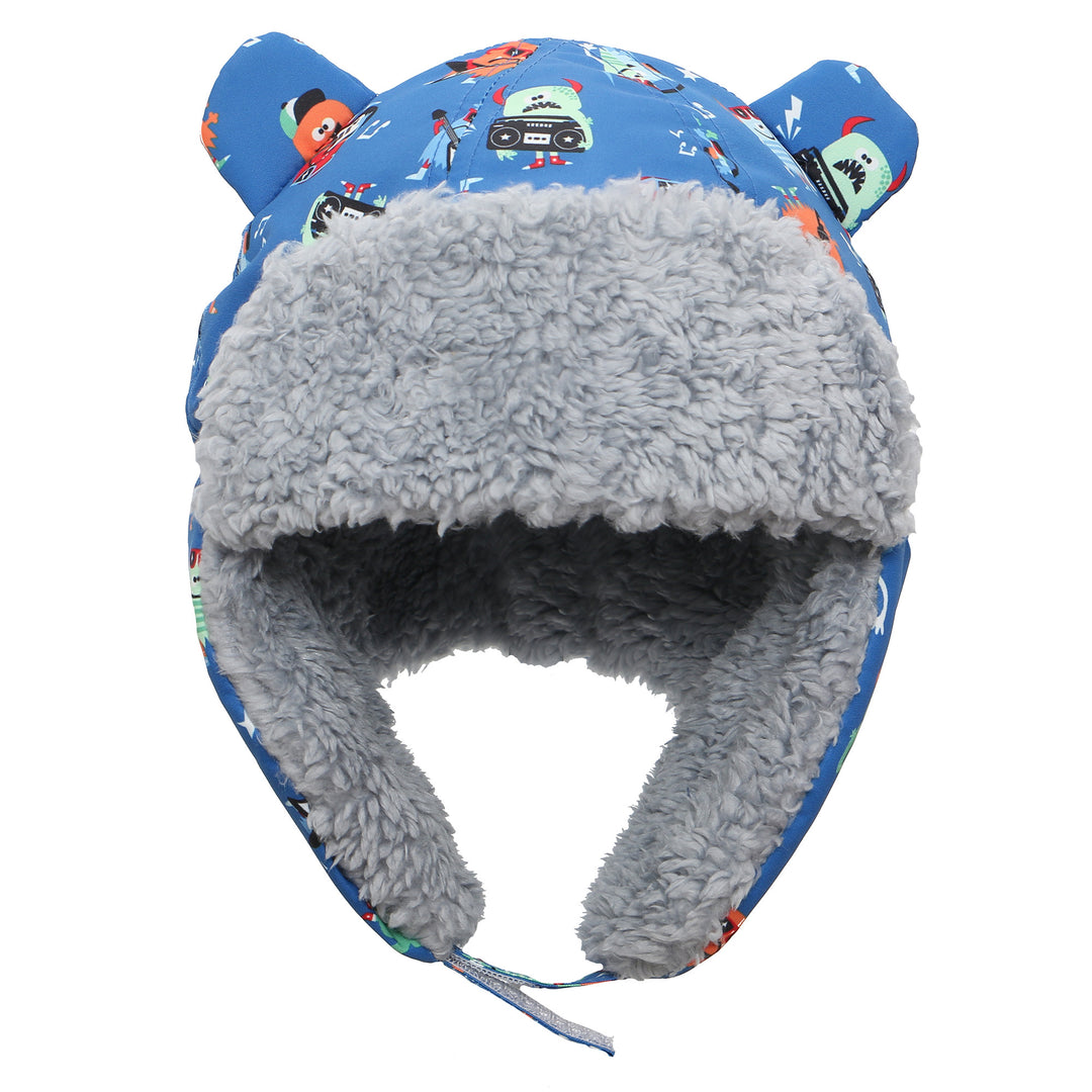 FlapJackKids - Water Rplnt Trapper Hat Monsters Blue L 4-6Y Water Repellent Trapper Hat - Monsters Blue 873874007587
