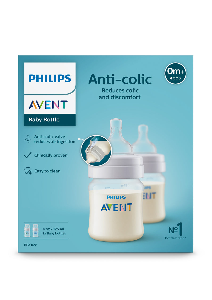 Philips Avent - Anti-colic Bottle 4oz 2pk R-PA-SCF560-27 Anti-colic Baby Bottle - 4oz - 2 pack 75020093561