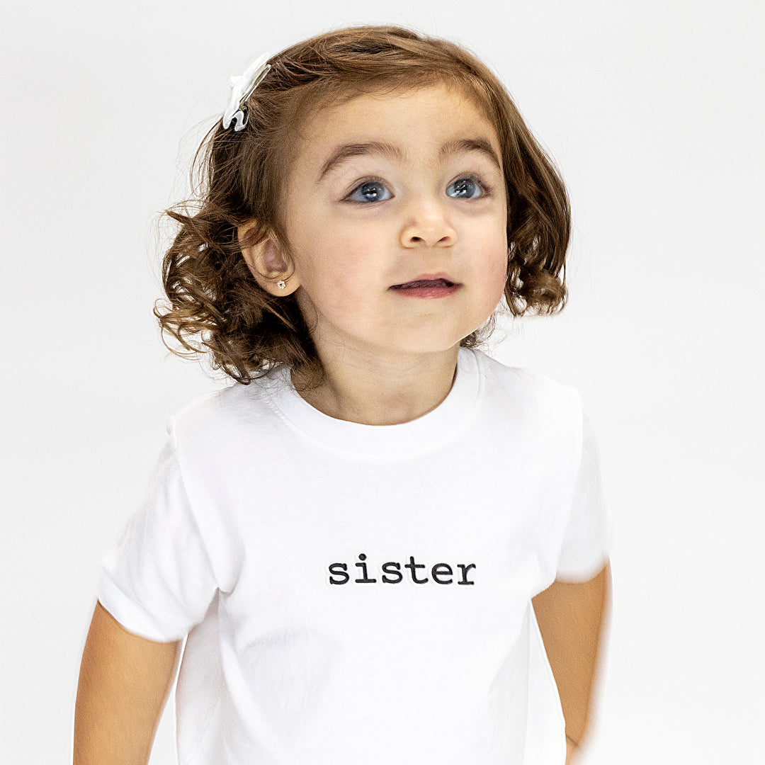 Toddler T Shirt   Sister   White
