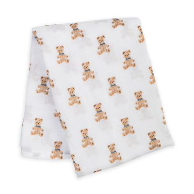 Couverture d'emmaillotage en mousseline de coton - 40 x 40