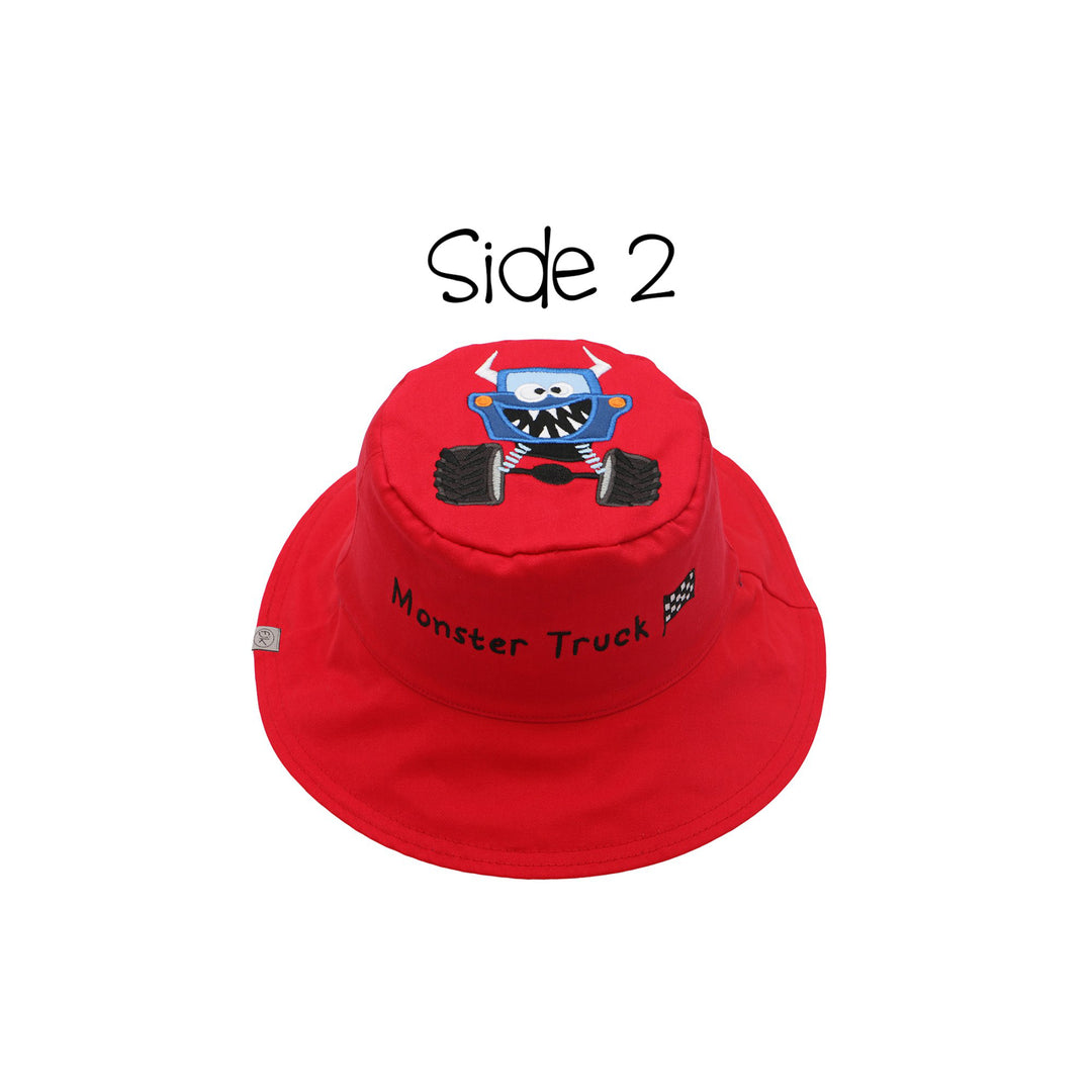 Kids UPF50+ Sun Hat - Monster/Car