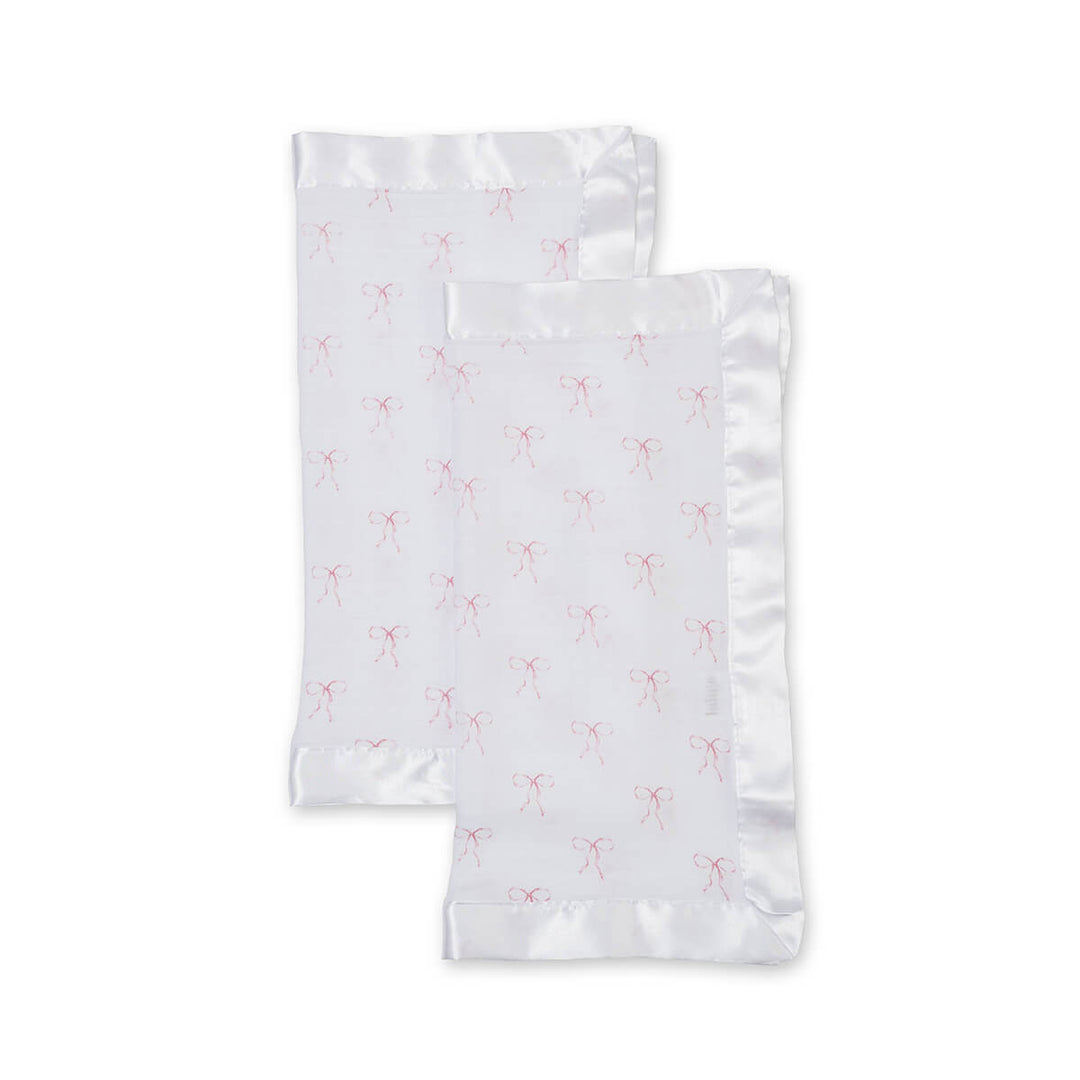 Lulujo - Security Blankets 2PK Muslin Cotton - Bows Security Blankets 2PK Muslin Cotton - Bows 628233459862