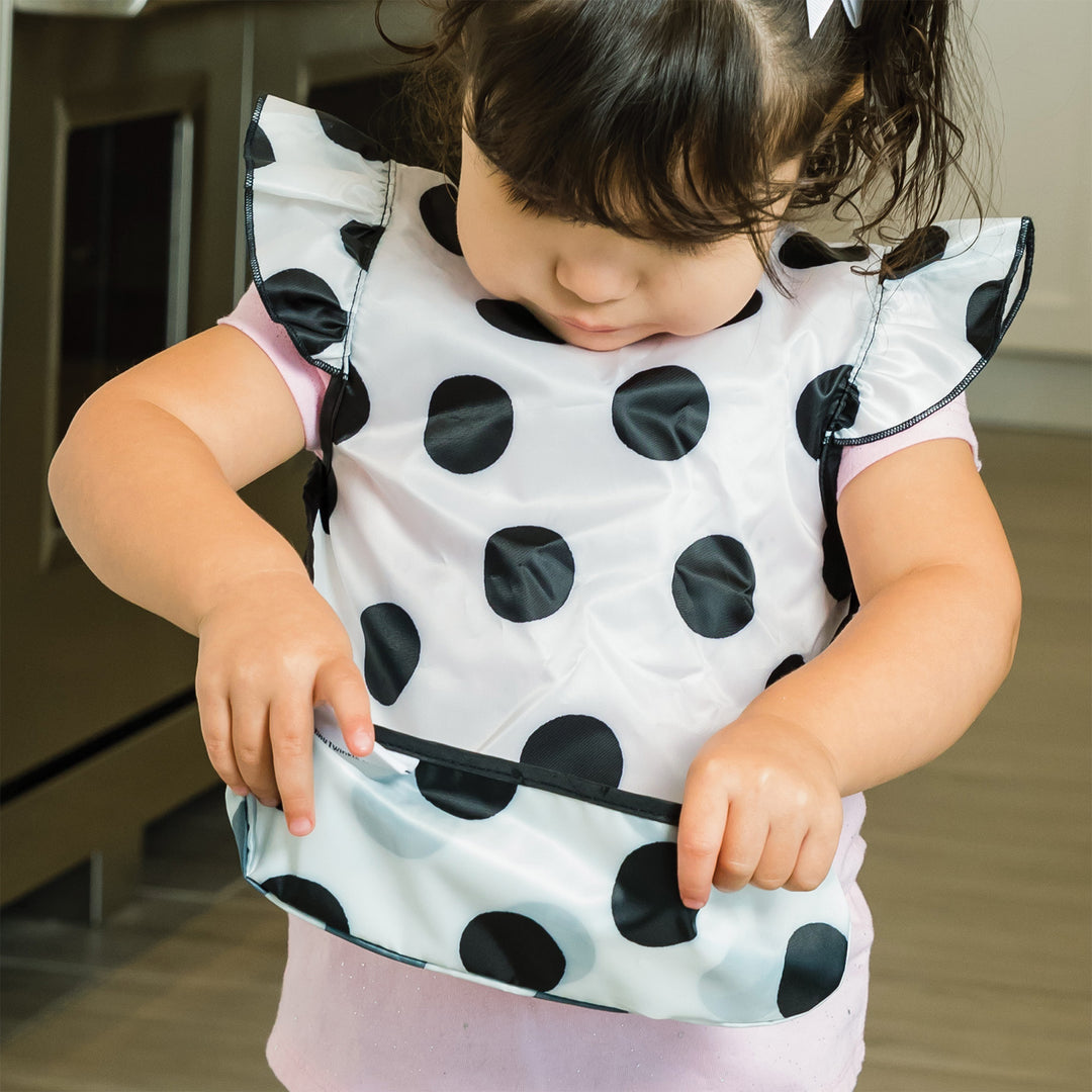 Mess-proof Apron Bib Ruffle - Polka Dot