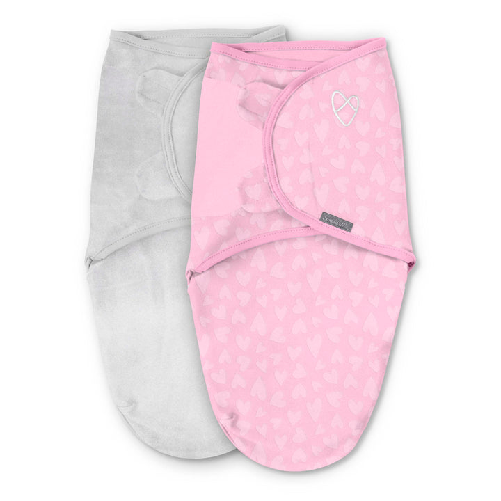 L - SwaddleMe -2pk Velboa Original Stage1 Pink Hearts - 0-3M 2 pack Velboa Original Swaddle - Pink Hearts - Stage 1 012914520239