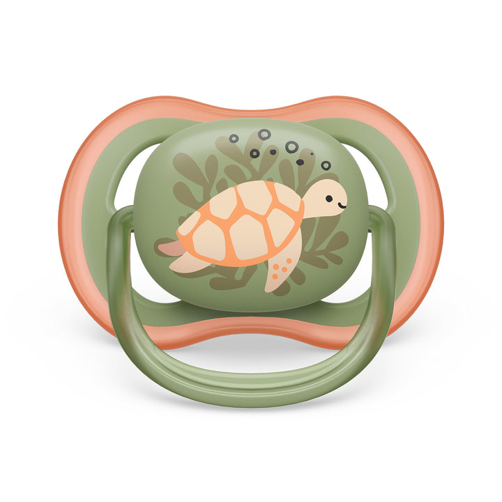 Ultra Air Pacifier - 6-18m - Orange Turtle + Green Whale - 2 pack