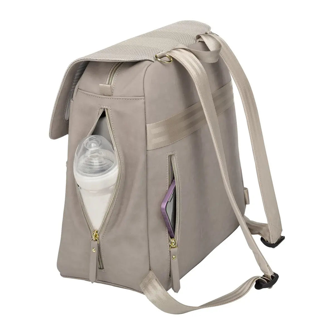 Meta Backpack Diaper Bag in Sand Cable Stitch