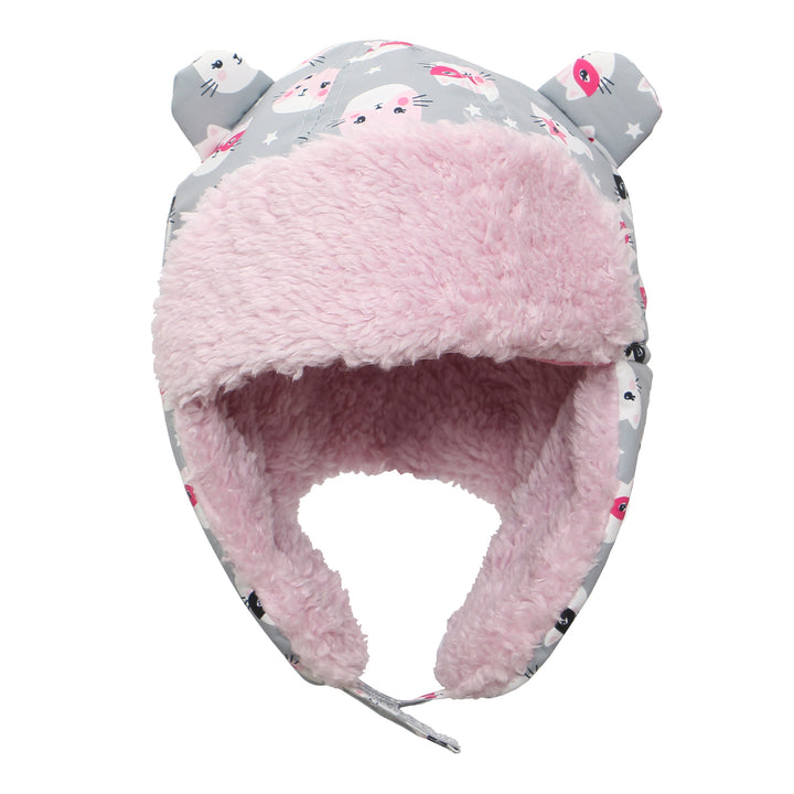 FlapJackKids - Water Rplnt Trapper Hat Cat Grey L 4-6Y Water Repellent Trapper Hat - Cat Grey 873874007464