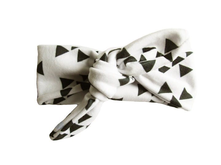 Top Knot Headband - White+Black Geometric - 0M+