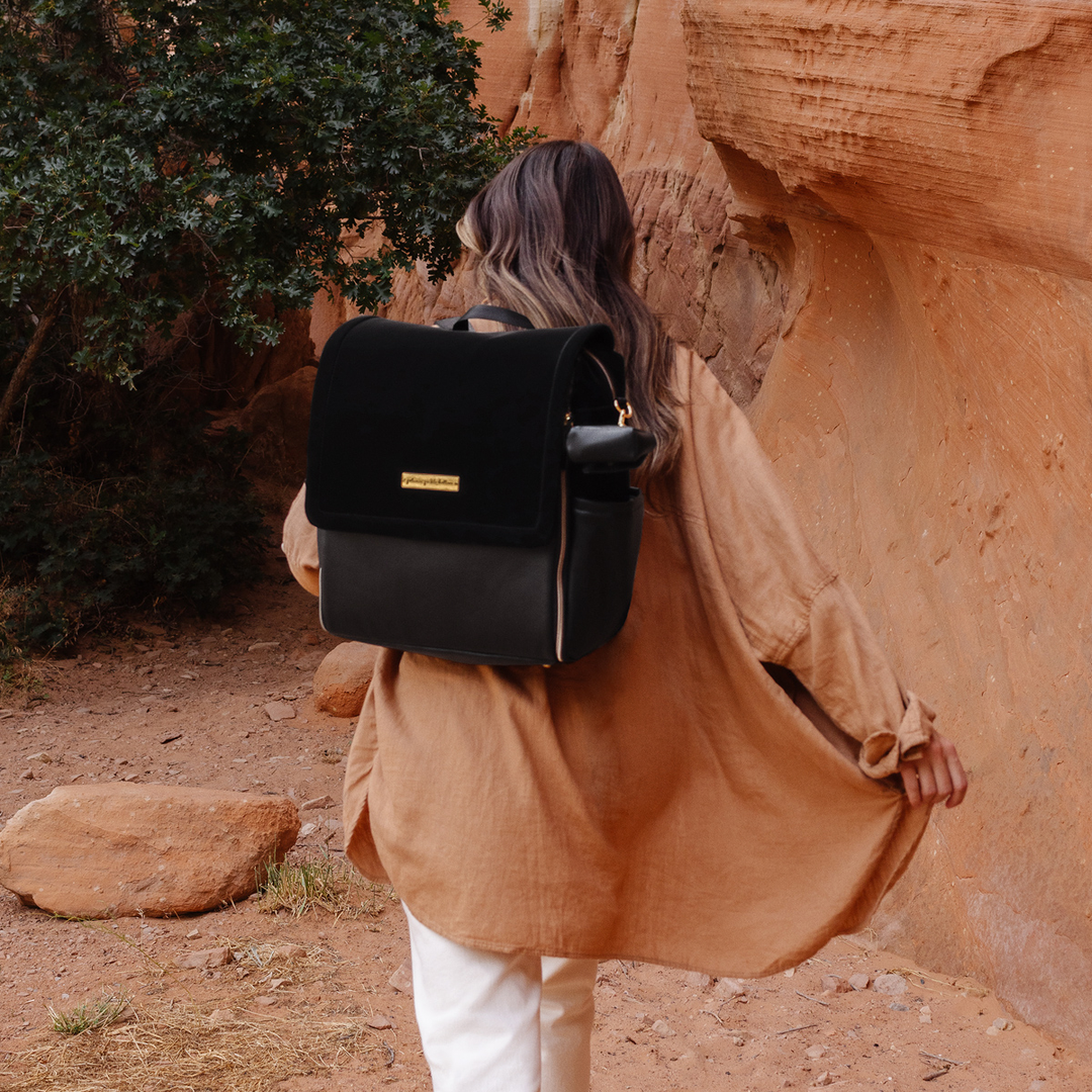 Boxy Backpack   Twilight Black with Stardust lining
