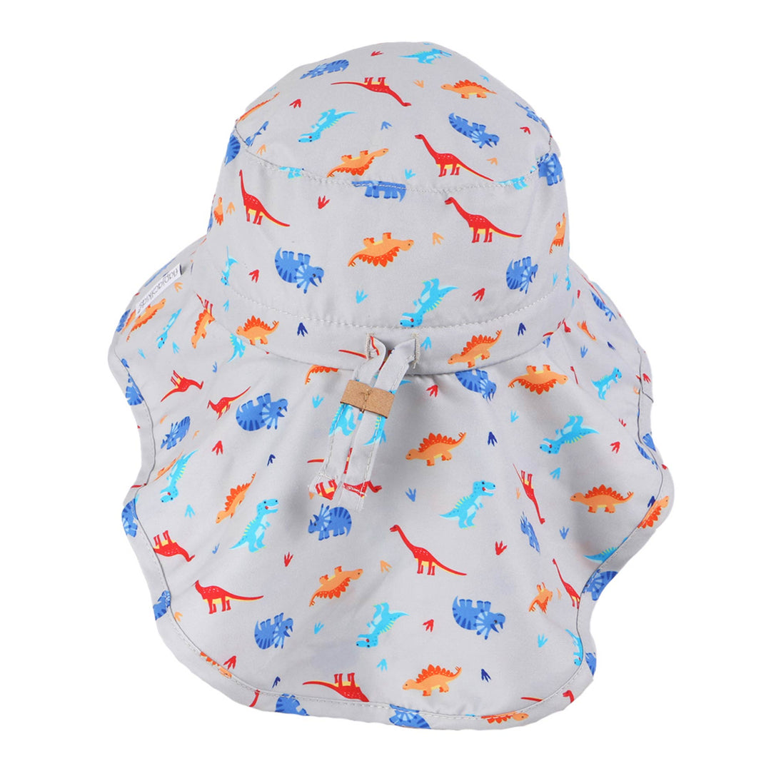 Sun Hat with Neck Cape - Multi Dino