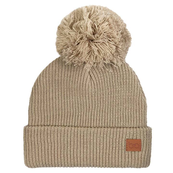 d - Babyfied Apparel - PomPom Toque - Beige - 0-6m Babyfied Apparel - PomPom Toque - Beige 628634066287