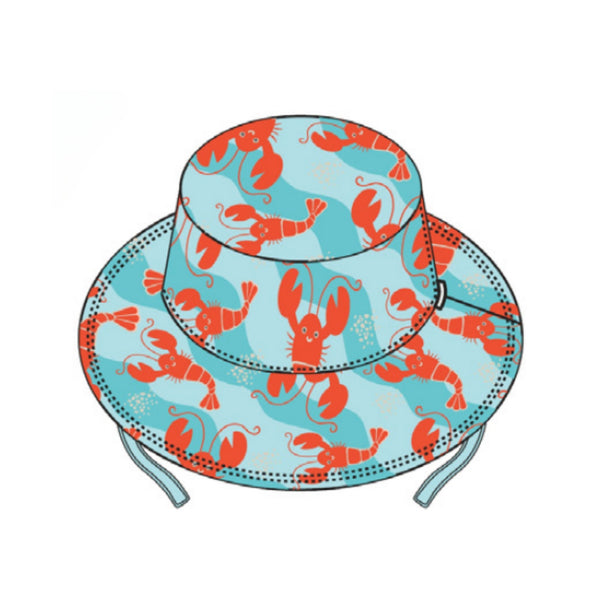 Printed Bucket Sun Hat - Logan the Lobster