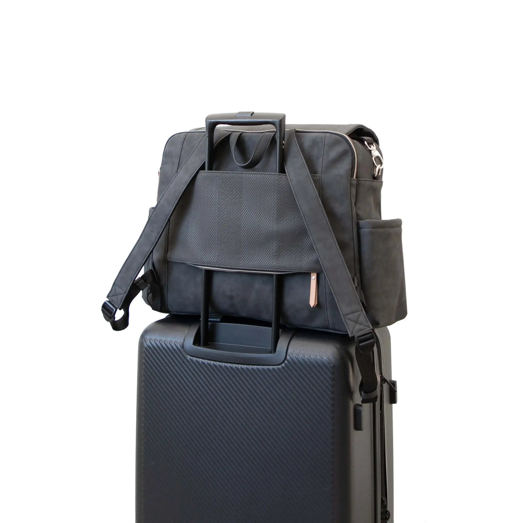 Boxy Backpack Deluxe Diaper Bag in Carbon Cable Stitch