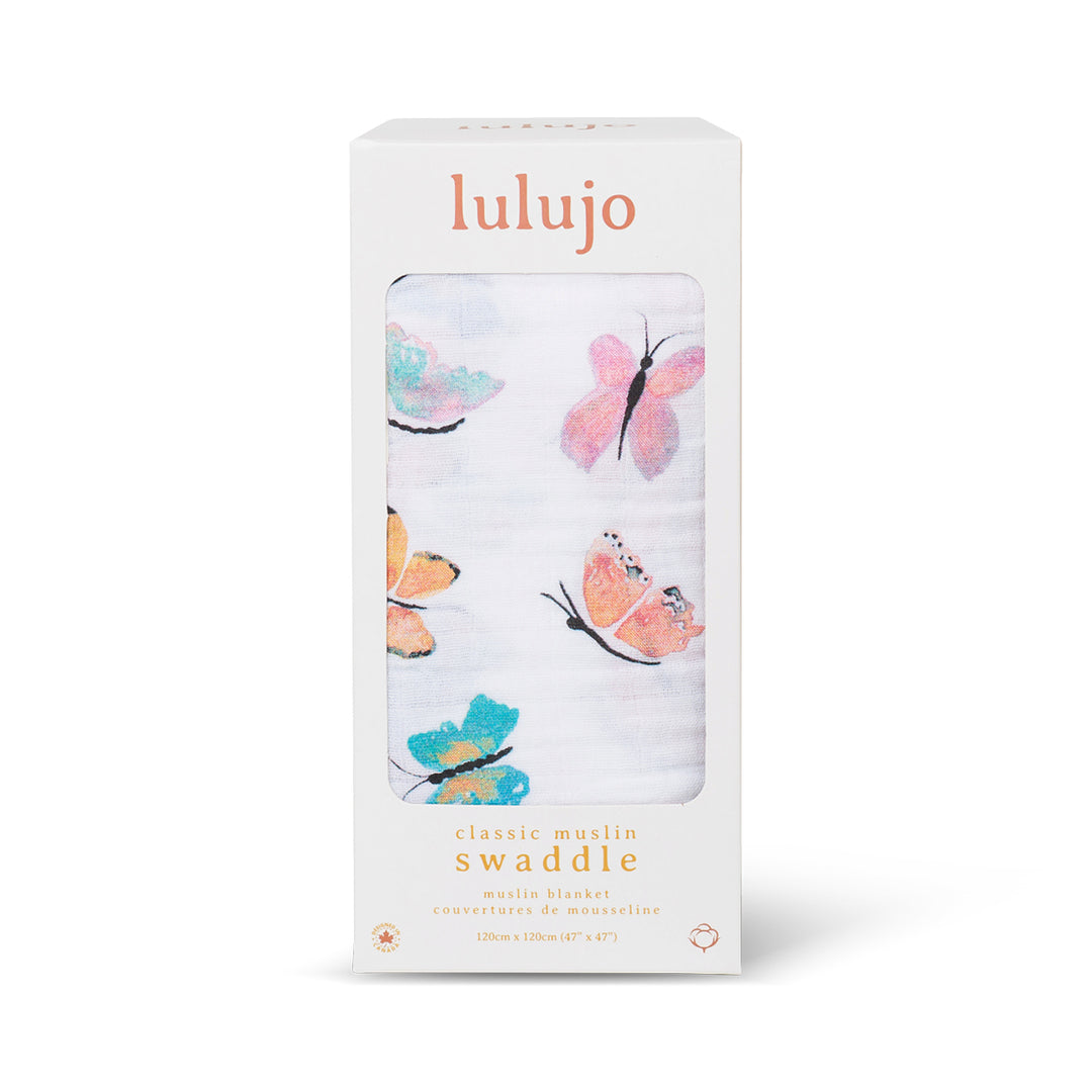 Cotton Muslin Swaddle Blanket - Butterfly