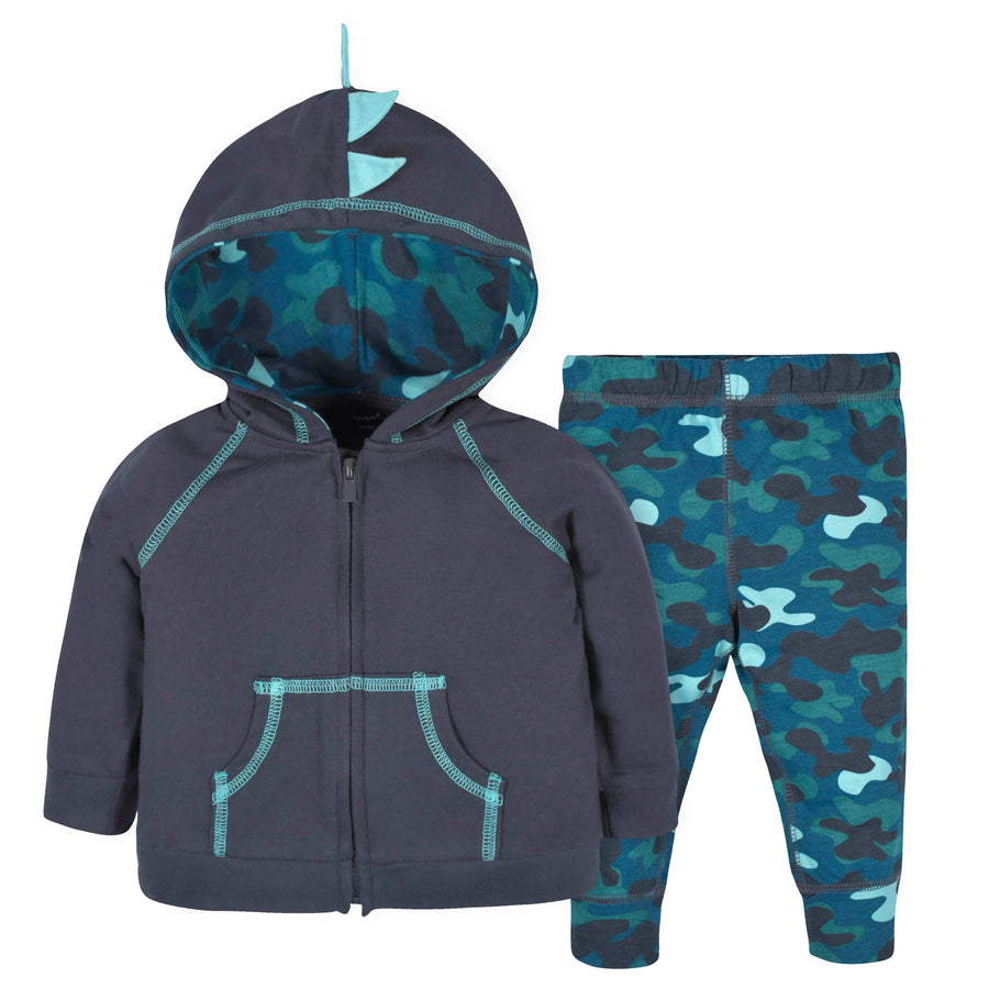 d - Gerber - Opp-22F - 2pc Hoodie+Pant - Dino - 24M 2-Piece Baby & Toddler Boys Dino Terry Zip Hoodie & Joggers Set 013618330582