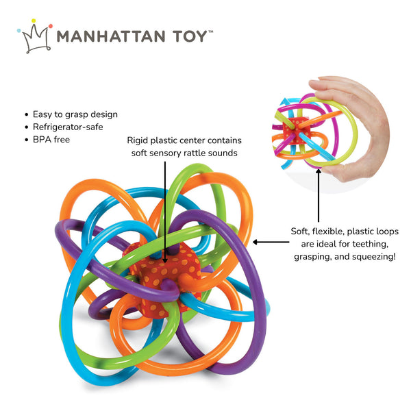 Winkel Rattle+Sensory Teether Toy