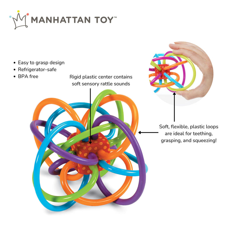 Winkel Rattle+Sensory Teether Toy